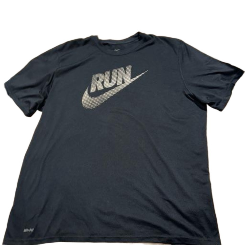 Nike Run Black Gray Breathable materials light weight T Shirt Men’s Size XXL EUC